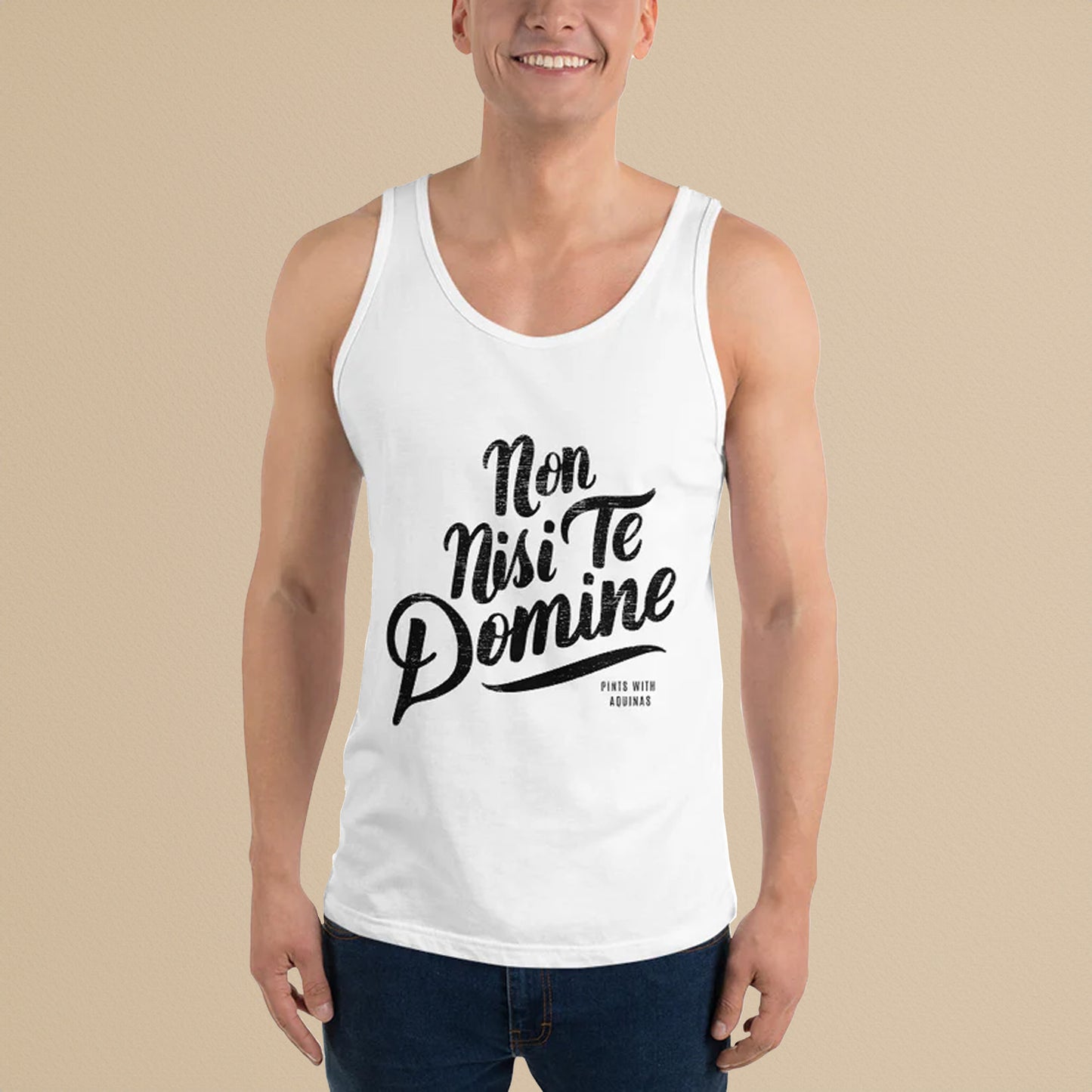 Non Nisi Te Domine Tank Top (White)